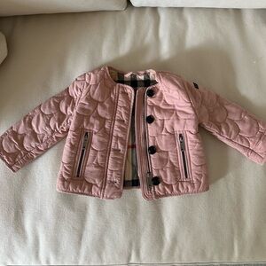 Burberry baby girl quilted fall jacket